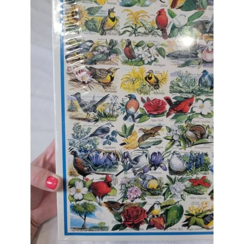 NEW White Mountain Puzzles State Birds and Flowers - 1000 Piece‎ Jigsaw Puzzle